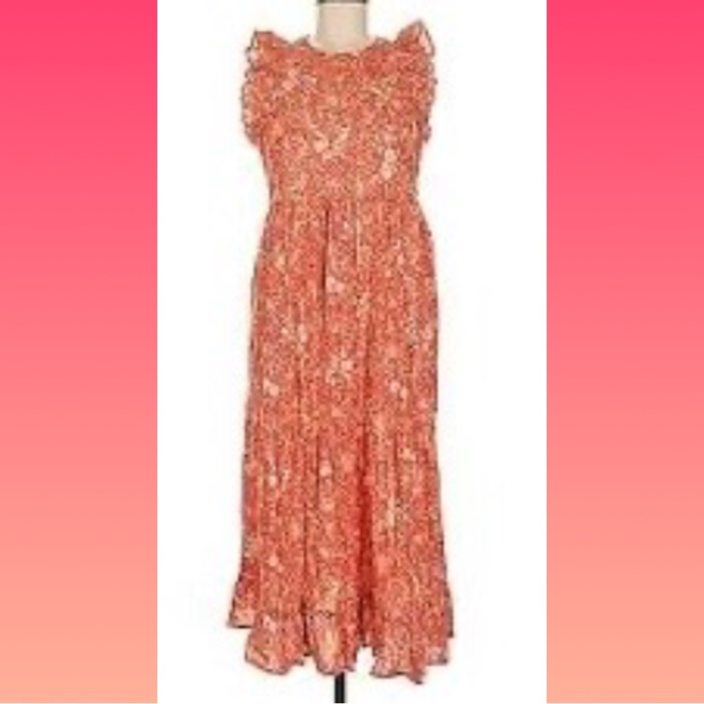 Universal Thread Orange Pink Ruffled Tiered Sundr… - image 4